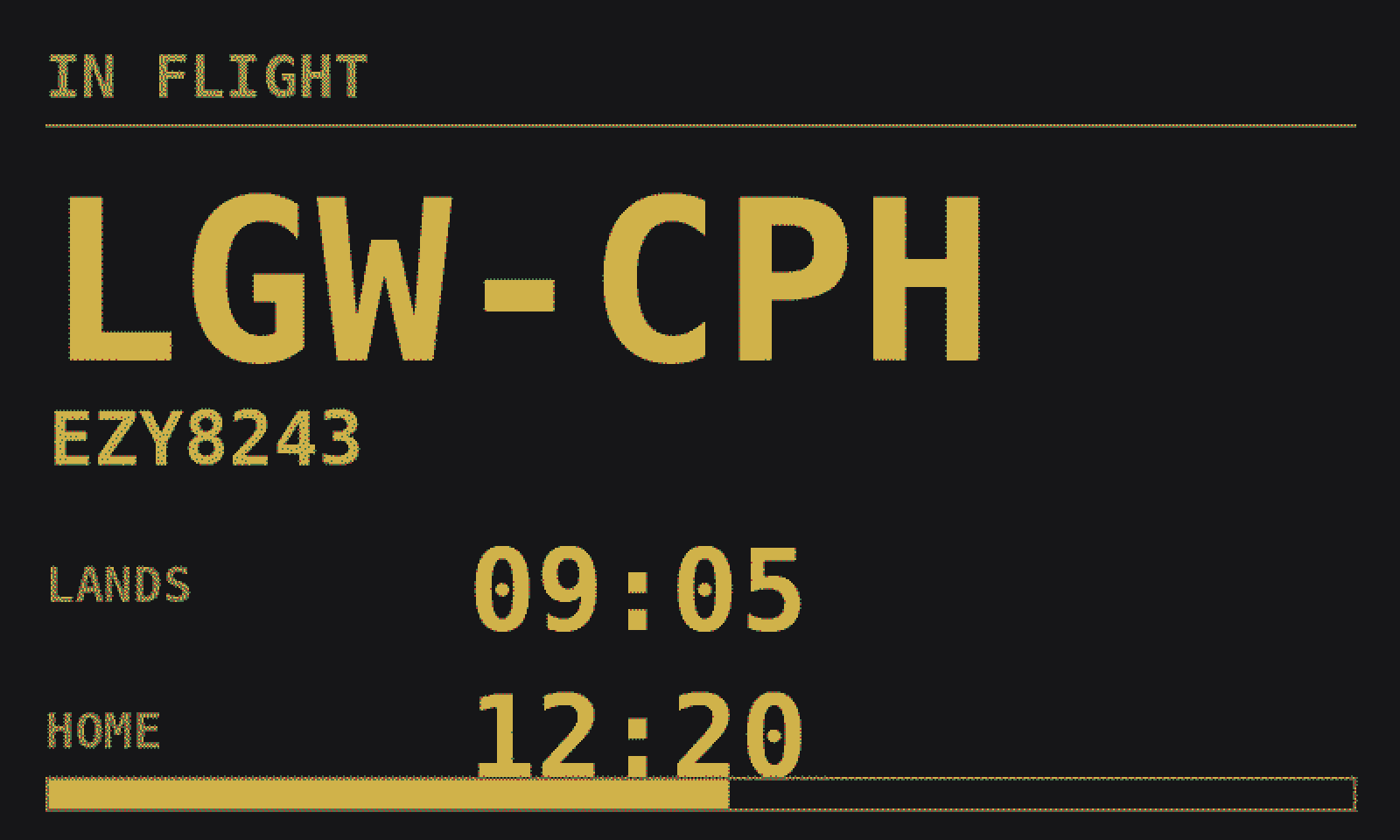Yellow grid departure board style
